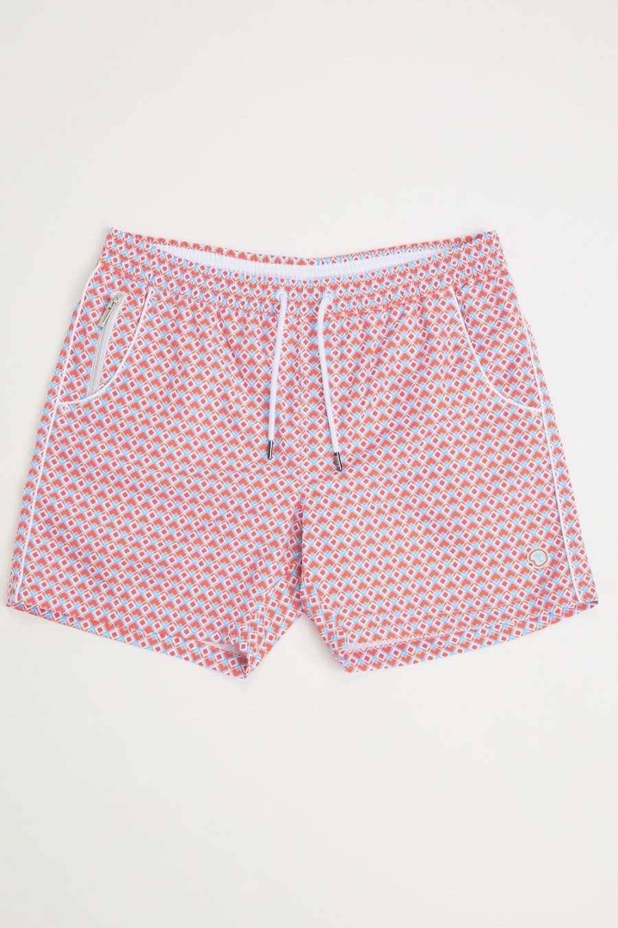 Homme Benson & Cherry Les Bas | Short De Bain A Motif Pacha Orange