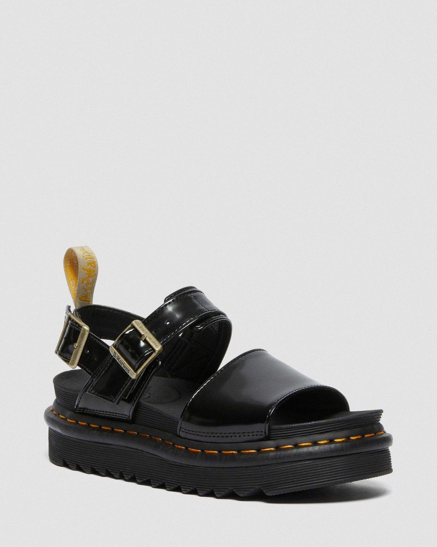 Dames Dr. Martens Sandales A Plateforme | Tongs Voss Vegan Noir — Oxford