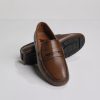 Homme Benson & Cherry | Mocassin En Cuir Patine Dassin Choco