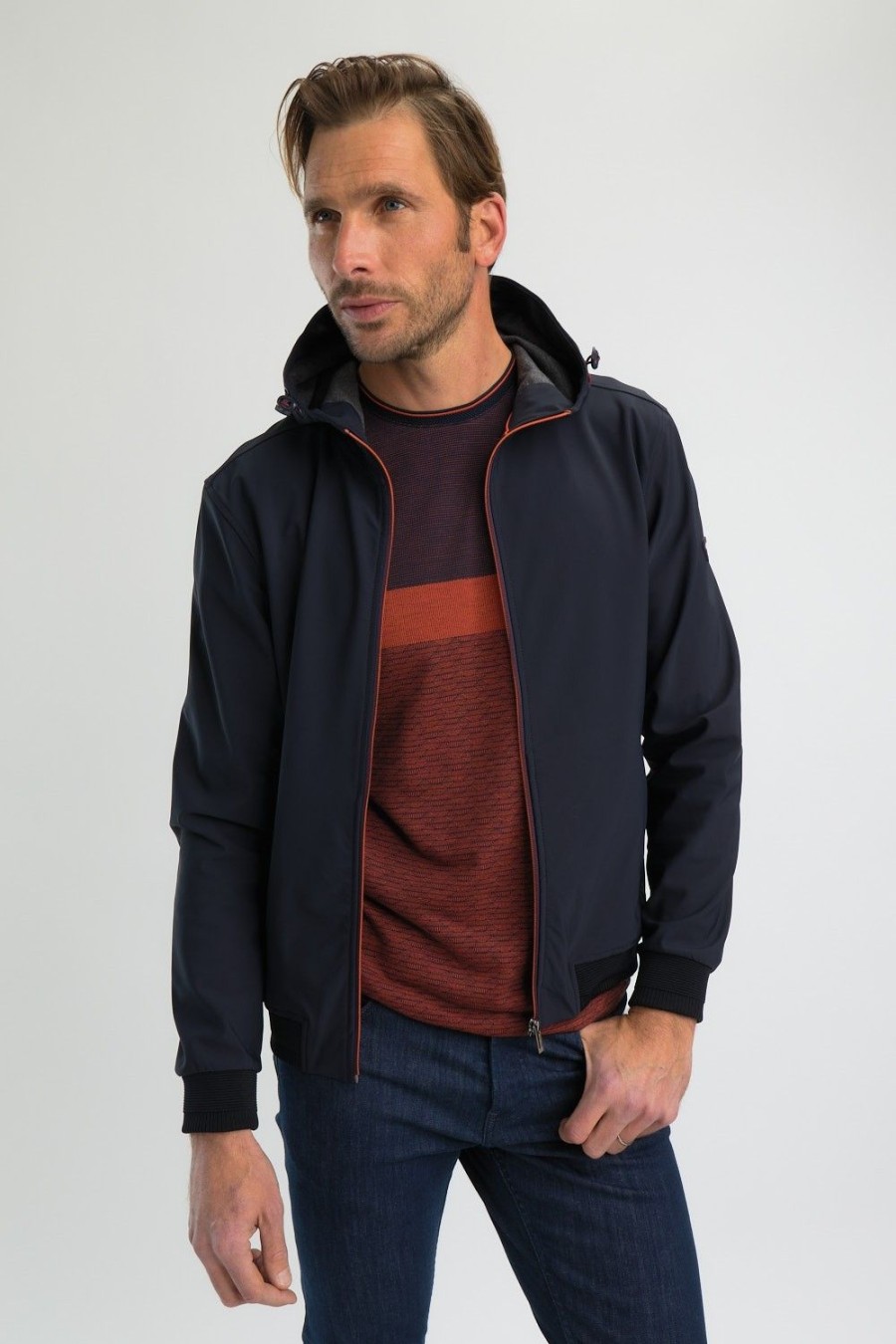 Homme Benson & Cherry Manteaux Et Blousons Pour Homme | Blouson Coupe Vent A Capuche Rimard Marine