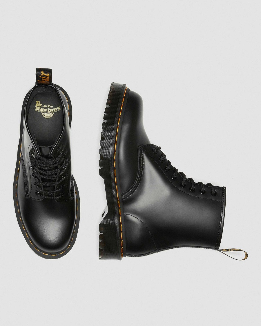 Messieurs Dr. Martens Plateformes | Bottes A Plateforme En Cuir Lisse 1460 Bex Noir — Lisse