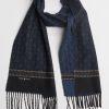 Homme Benson & Cherry Echarpes Et Bonnets Homme | Echarpe A Motifs Kasar Noir Indigo