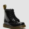 Enfants Dr. Martens Chaussures D'Ecole Pour Filles | Bandeaux A Lacets Brevetes 1460 Pour Tout-Petits Noir — Lampe Brevetee