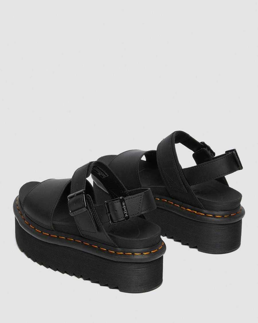 Dames Dr. Martens Sandales A Plateforme | Voss Quad Noir — Hydro