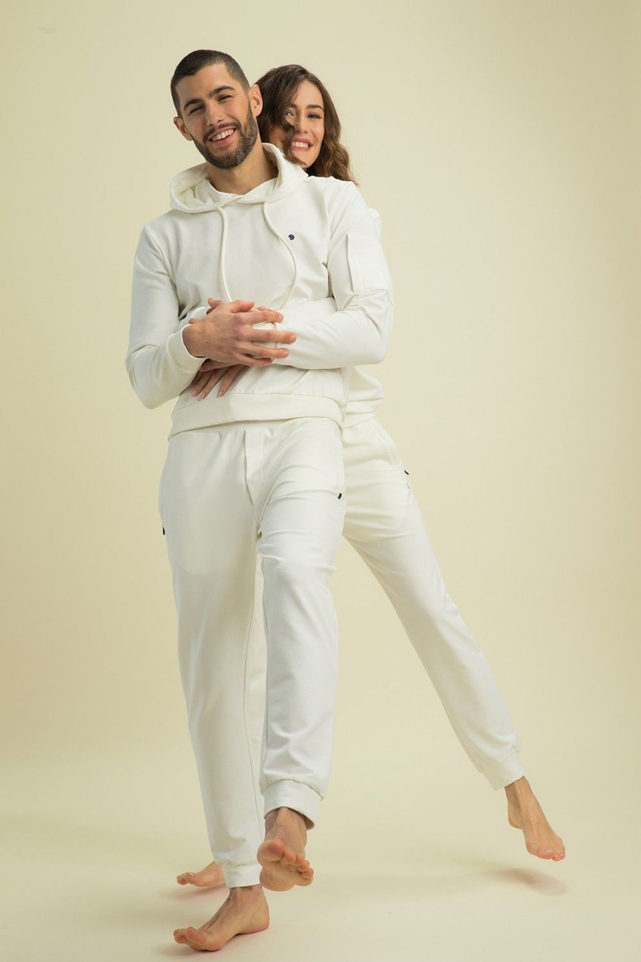 Homme Benson & Cherry Les Bas | Sweatpant En French Terry Judd Ecru