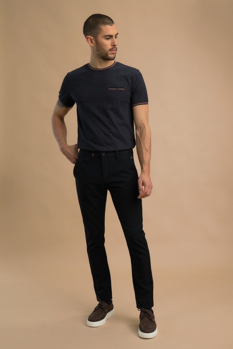 Homme Benson & Cherry Les Bas | Pantalon Chino Slim Jaguar Marine