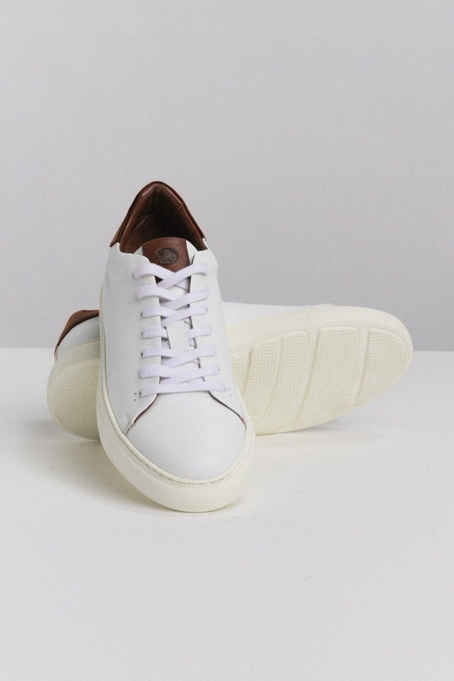 Homme Benson & Cherry | Tennis En Cuir Decca Blanc