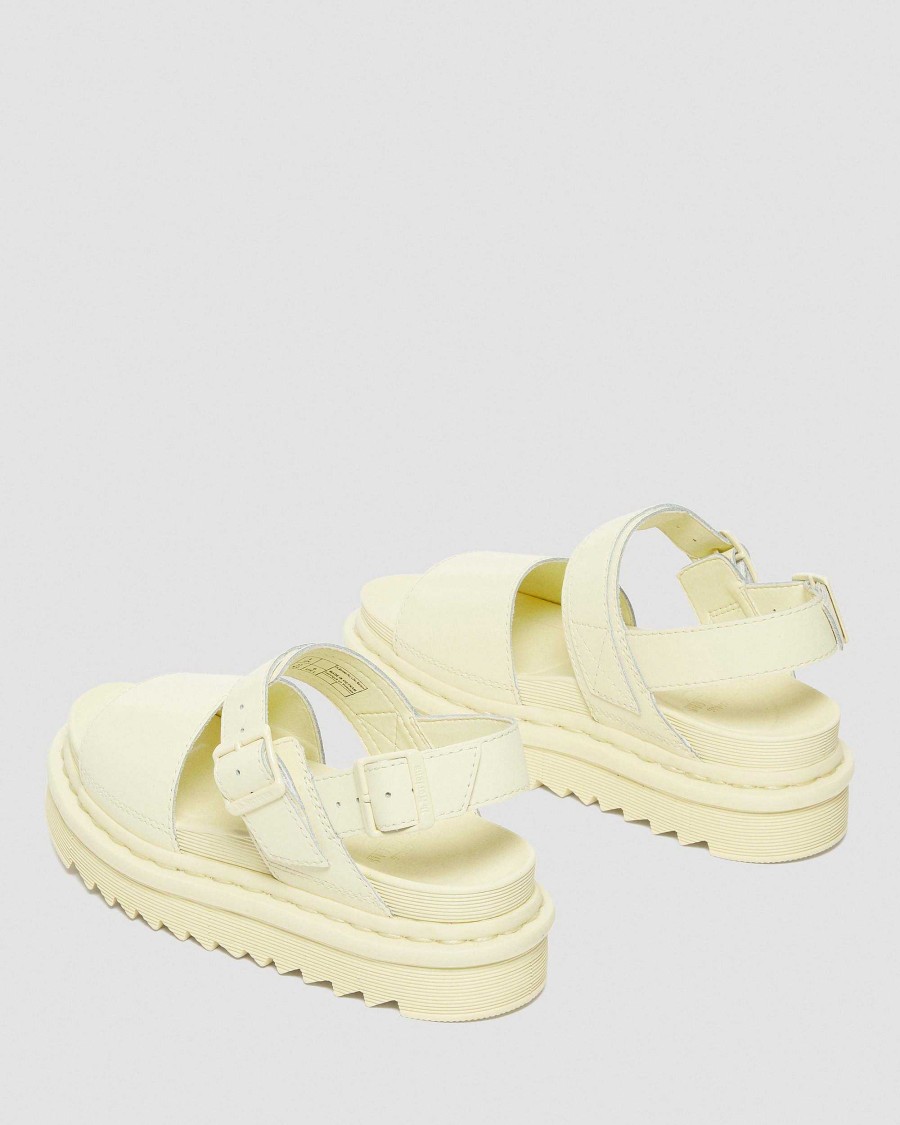 Dames Dr. Martens Sandales A Plateforme | Tongs Voss Hydro En Cuir Creme — Hydro