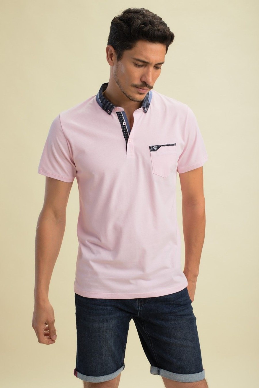 Homme Benson & Cherry Polos Pour Homme | Polo Uni En Coton Gabana Rose