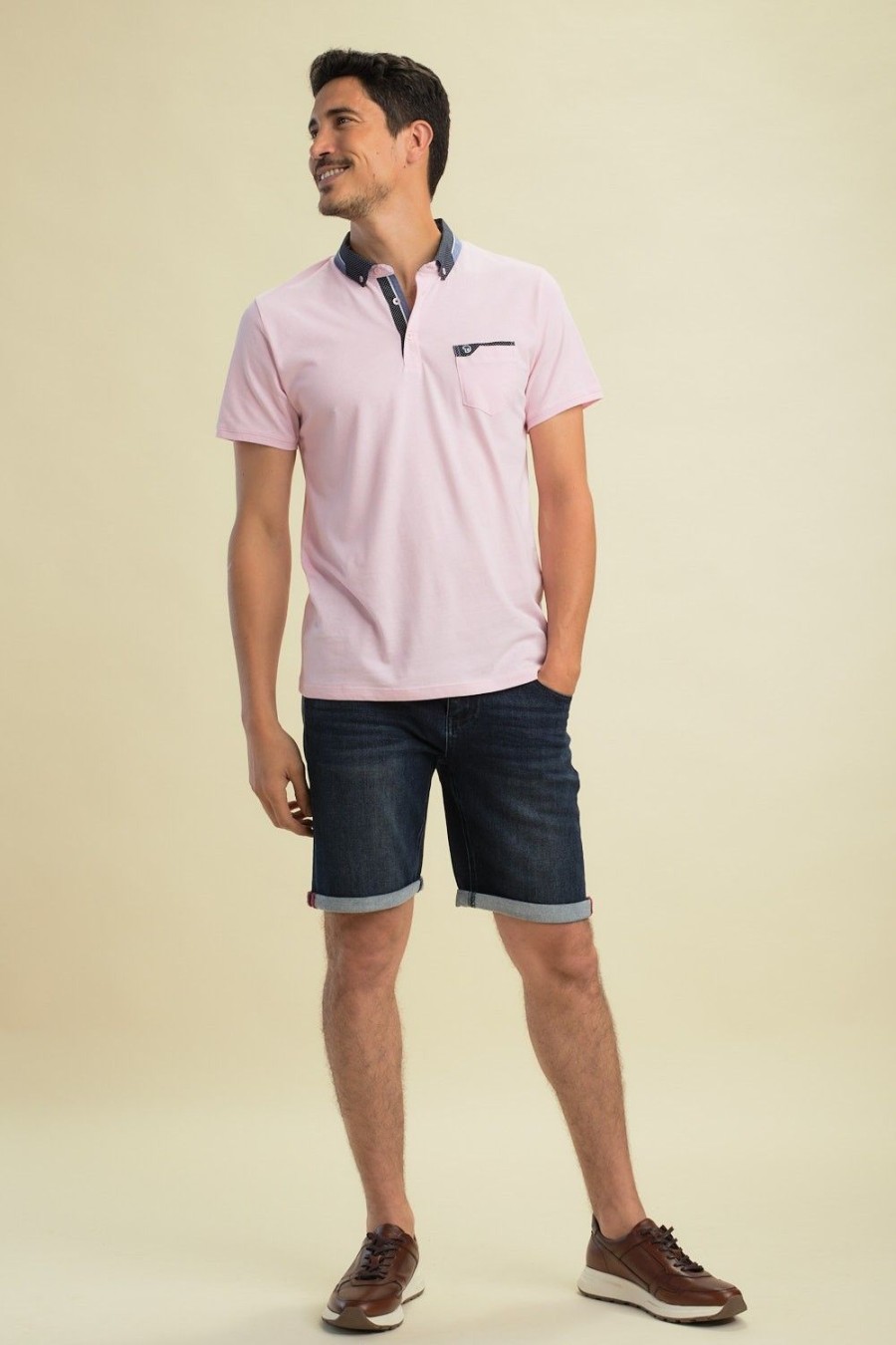 Homme Benson & Cherry Polos Pour Homme | Polo Uni En Coton Gabana Rose