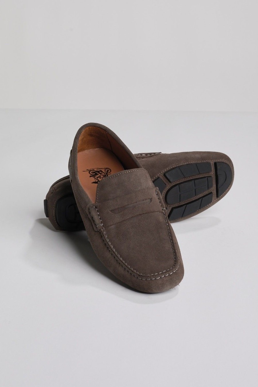 Homme Benson & Cherry | Mocassin En Nubuck Dassin Gris