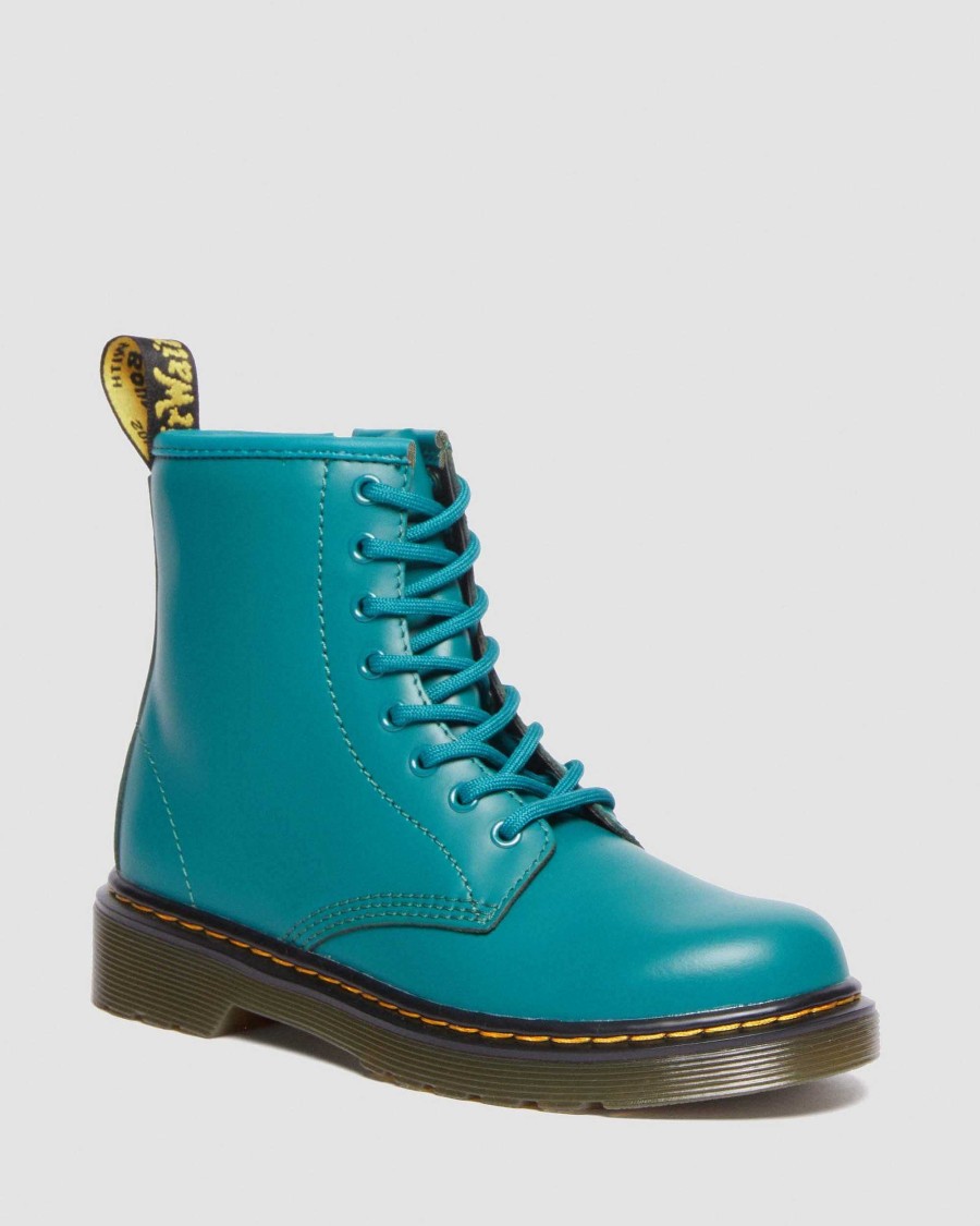 Enfants Dr. Martens Maihars Pour Enfants | Bottines En Cuir 1460 Pour Enfants Vert Sarcelle — Romario