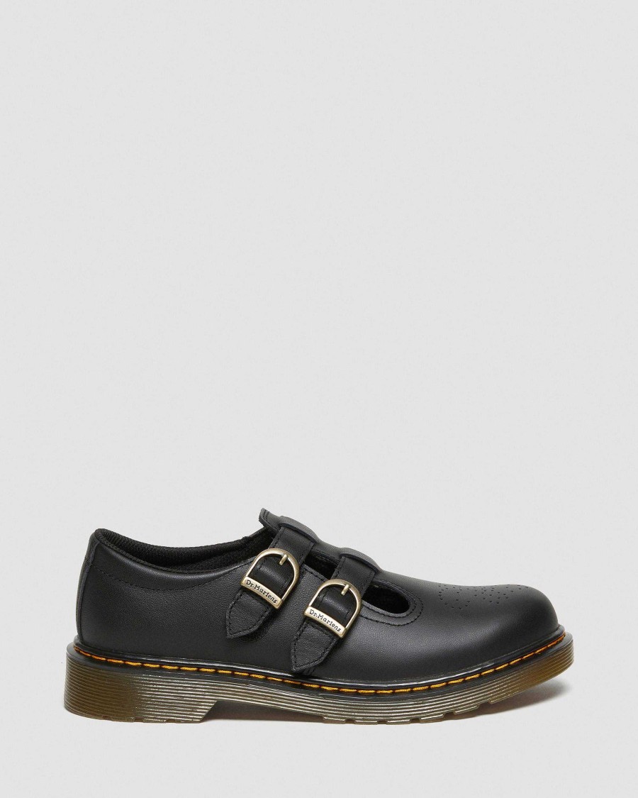 Enfants Dr. Martens Chaussures D'Ecole Pour Filles | Chaussures Mary Jane En Cuir 8065 Softy T Pour Jeunes Noir — Softy T