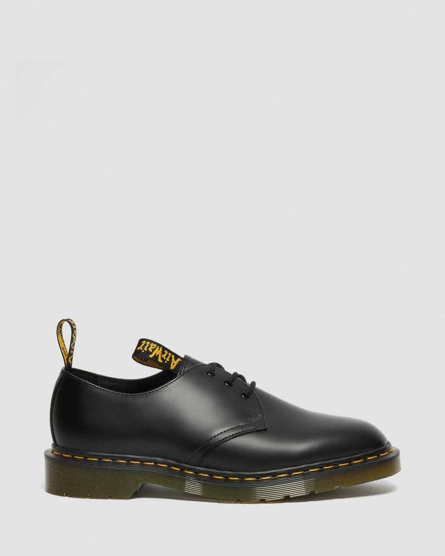 Messieurs Dr. Martens Chaussures Fabriquees En Angleterre | 1461 Engineered Garments Chaussures En Cuir Lisse Noir — Lisse