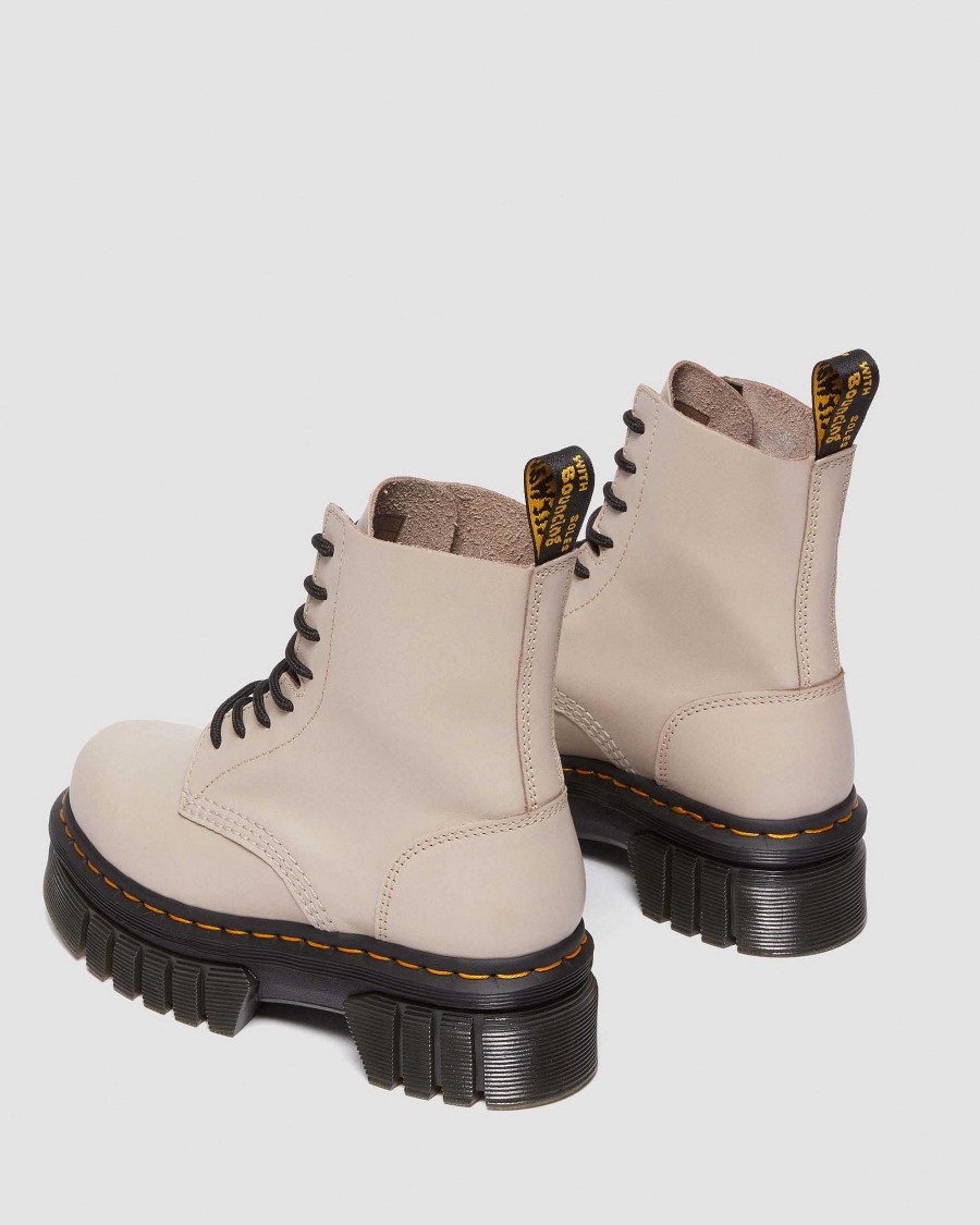 Messieurs Dr. Martens Plateformes | Bottines A Plateforme Audrick Nappa Lux Taupe Vintage — Nappa Lux