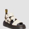 Dames Dr. Martens Sandales A Plateforme | Sandales A Plateforme Quadruple Gryphon En Cuir Papier Beige — Pise