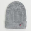 Homme Benson & Cherry Echarpes Et Bonnets Homme | Bonnet En Maille Cotelee Axion Gris