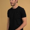 Homme Benson & Cherry T-Shirts Pour Homme | T-Shirt Manches Courtes Avec Poche Zippee Tiran Noir