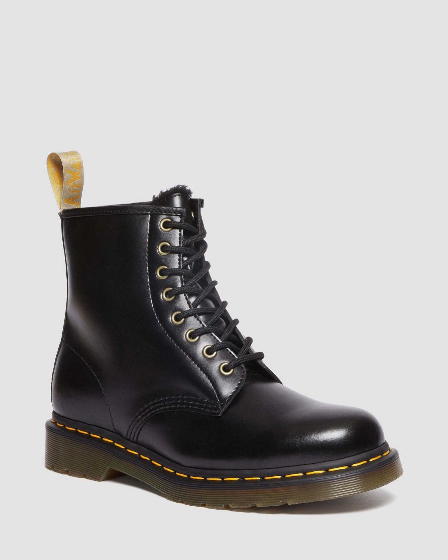 Messieurs Dr. Martens Maiharis Vegetaliens | Short A Lacets Double Vegan 1460 Borg Noir — Norfolk Vegetalien