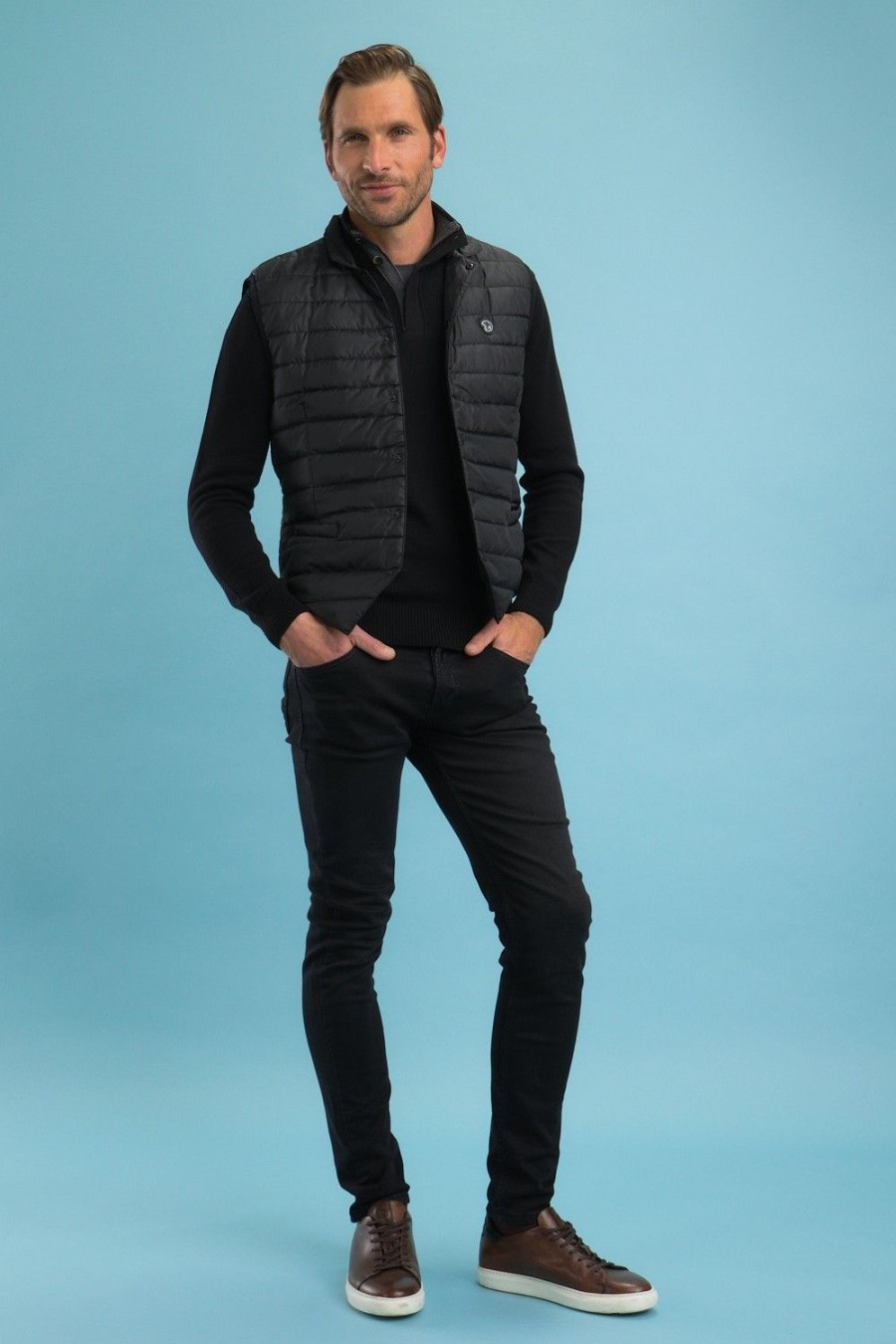 Homme Benson & Cherry Vestes Et Sweaterie Pour Homme | Gilet Sans Manches Matelasse Smart Noir