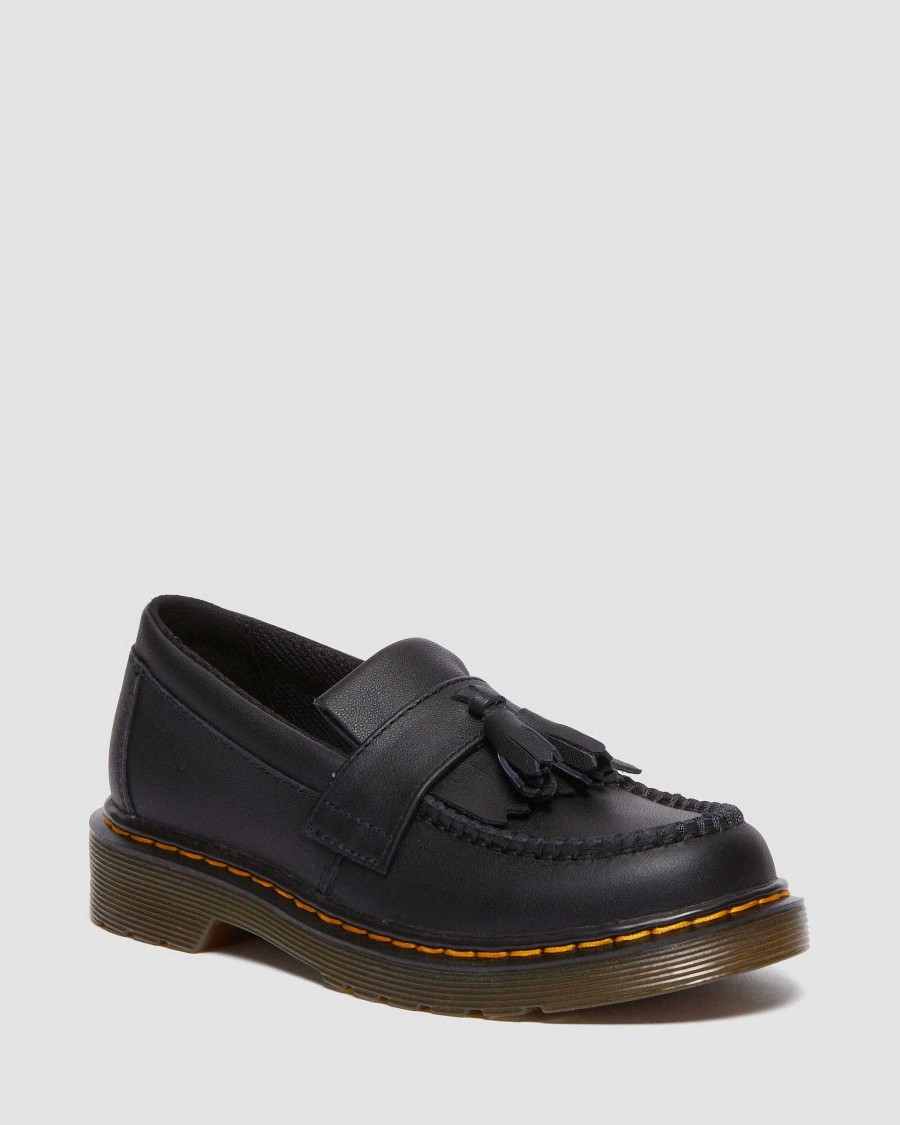 Enfants Dr. Martens Chaussures D'Ecole Pour Filles | Mocassins Adrian Junior Noir — Softy T