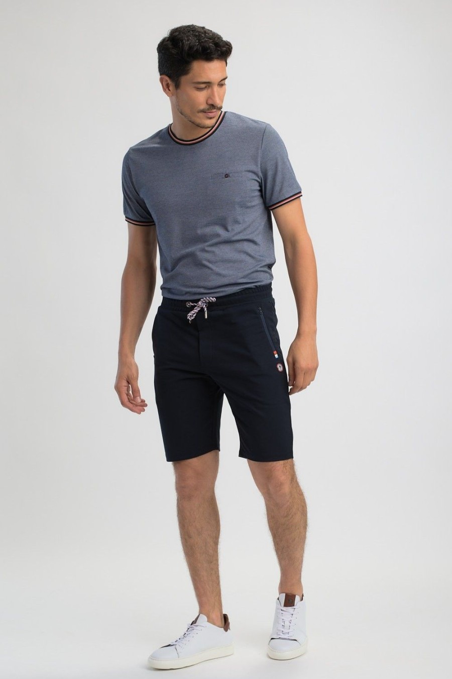 Homme Benson & Cherry Les Bas | Short Decontracte Aux Details Colores Bezna Marine