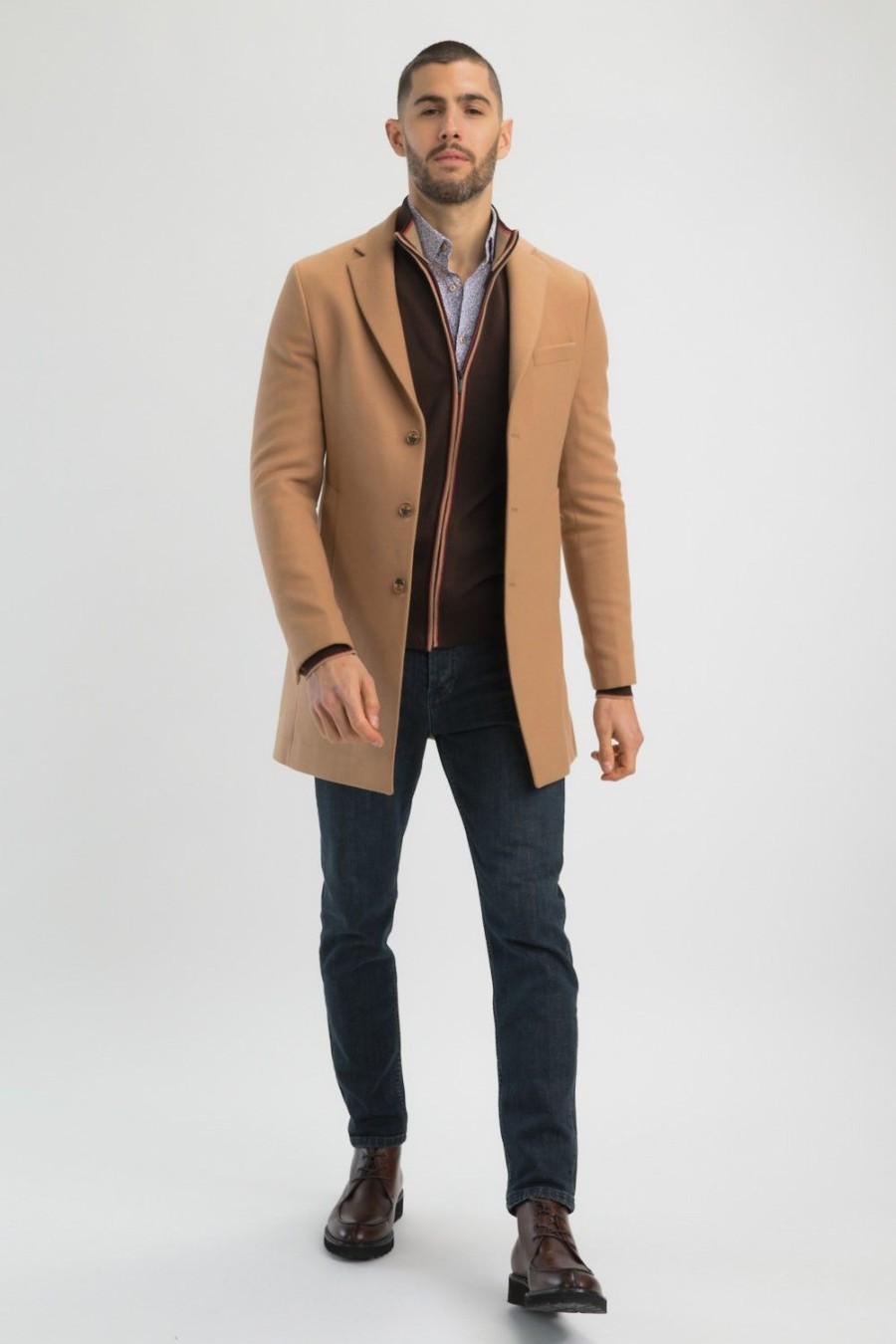 Homme Benson & Cherry Manteaux Et Blousons Pour Homme | Manteau Coupe 3/4 Racer Camel