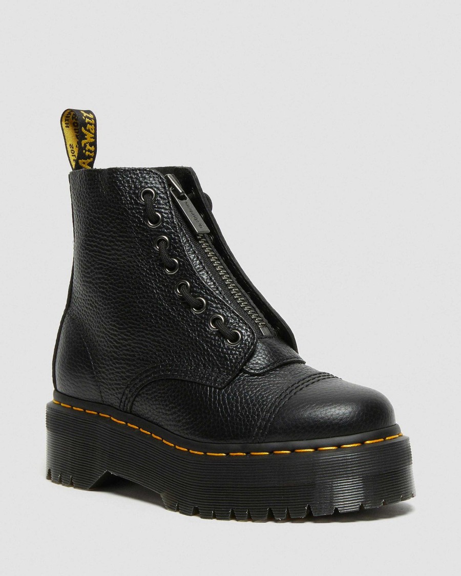 Dames Dr. Martens Tenias | Plateformes Nappa Sinclair Moulues Noir — Nappa Moulu