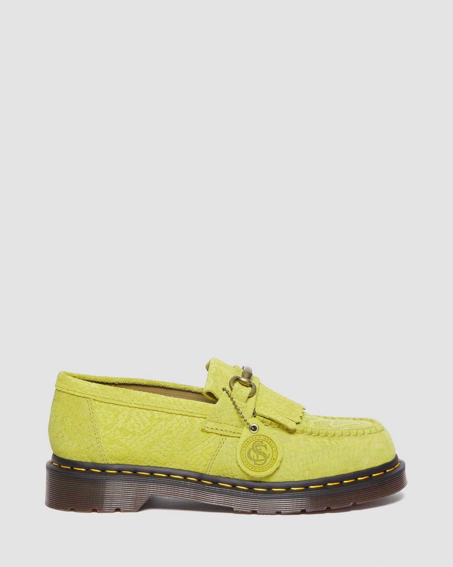 Messieurs Dr. Martens Tous Les Mocassins | Mocassins Kiltie En Daim Gaufre Repello Adrian Snaffle Vert Mousse — Repello Veau Daim Python Embosse