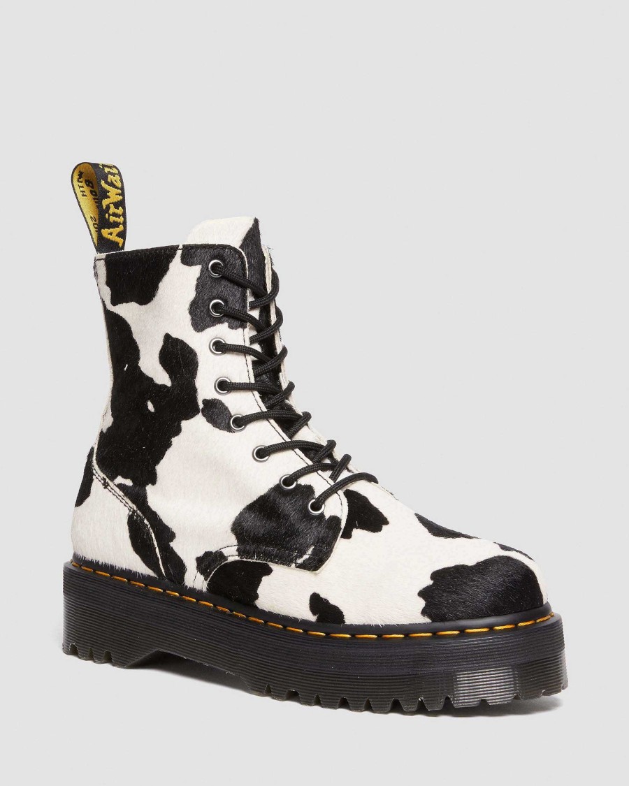 Messieurs Dr. Martens Plateformes | Plateforme D'Impression De Vache A Poils De Jadon Maiharis Impression De Vache — Cheveux Sur