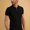 Homme Benson & Cherry Polos Pour Homme | Polo Homme Avec Motifs Textures Ton Sur Ton Geddes Noir