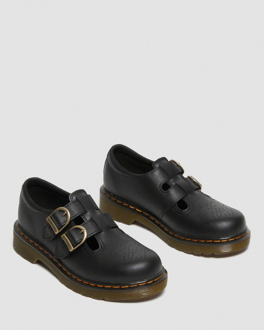 Enfants Dr. Martens Chaussures D'Ecole Pour Filles | Chaussures Mary Jane En Cuir Junior 8065 Softy T Noir — Softy T