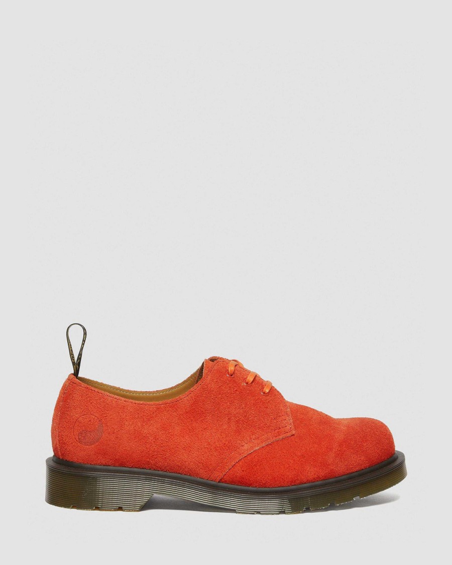 Messieurs Dr. Martens Chaussures A Lacets | 1461 Our Legacy Work Shop - Chaussures En Daim Rouge — Daim Desert Oasis