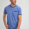 Homme Benson & Cherry T-Shirts Pour Homme | T-Shirt En Jersey Finement Raye Tenenan Bleu