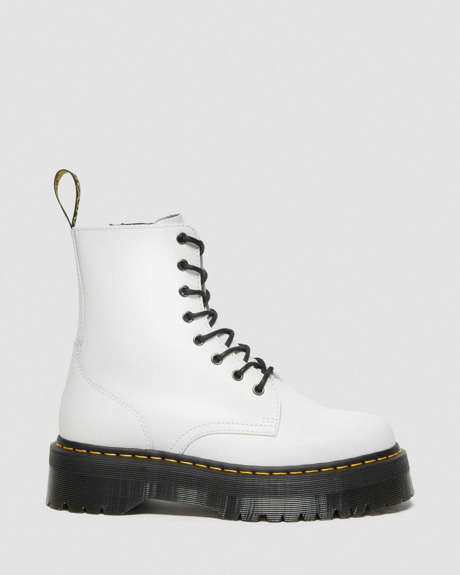 Messieurs Dr. Martens Plateformes | Plateformes Lisses Jadon Blanc — Poli Lisse