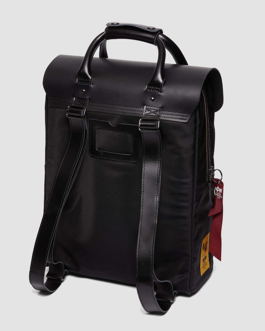 Dames Dr. Martens Sacs A Dos | Sac A Dos Lite Alpha Industries En Cuir Et Nylon Noir