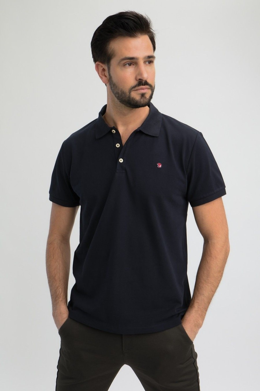 Homme Benson & Cherry Polos Pour Homme | Polo Classique Uni En Coton Bio Gesbio Marine