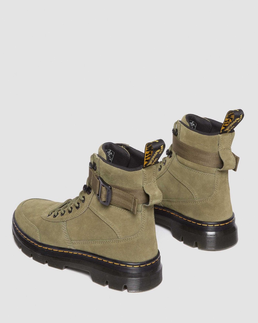 Messieurs Dr. Martens Chaussures Utilitaires | Bottes Utilitaires En Daim Combs Tech Dms Olive — Ehsuede