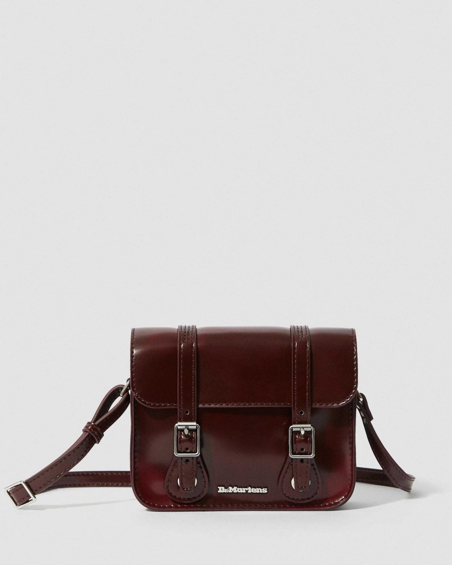 Accessoires Dr. Martens Sacs Vegetaliens | Sac A Bandouliere Vegetalien De 7 Pouces Rouge Cerise — Oxford Rub Off