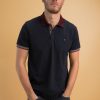 Homme Benson & Cherry Polos Pour Homme | Polo Stretch Col Contraste Gusta Marine