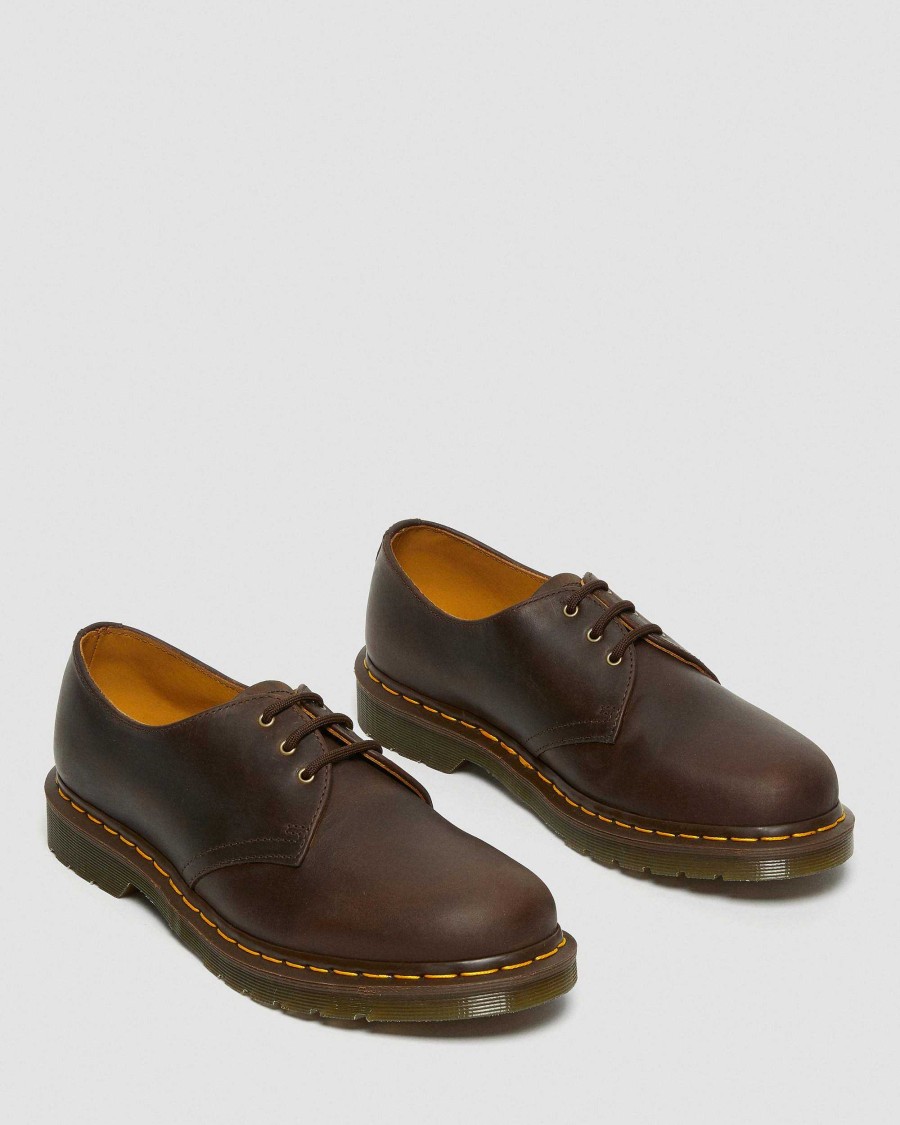 Messieurs Dr. Martens Des Chaussures Marrons | Chaussures Richelieu En Cuir 1461 Crazy Horse Marron — Crazy Horse+Pu