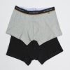 Homme Benson & Cherry Sous-Vetement | Boxers En Coton Extensible Wizz Noir Gris