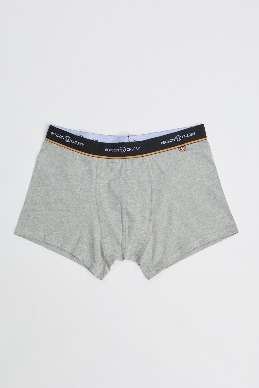 Homme Benson & Cherry Sous-Vetement | Boxers En Coton Extensible Wizz Noir Gris