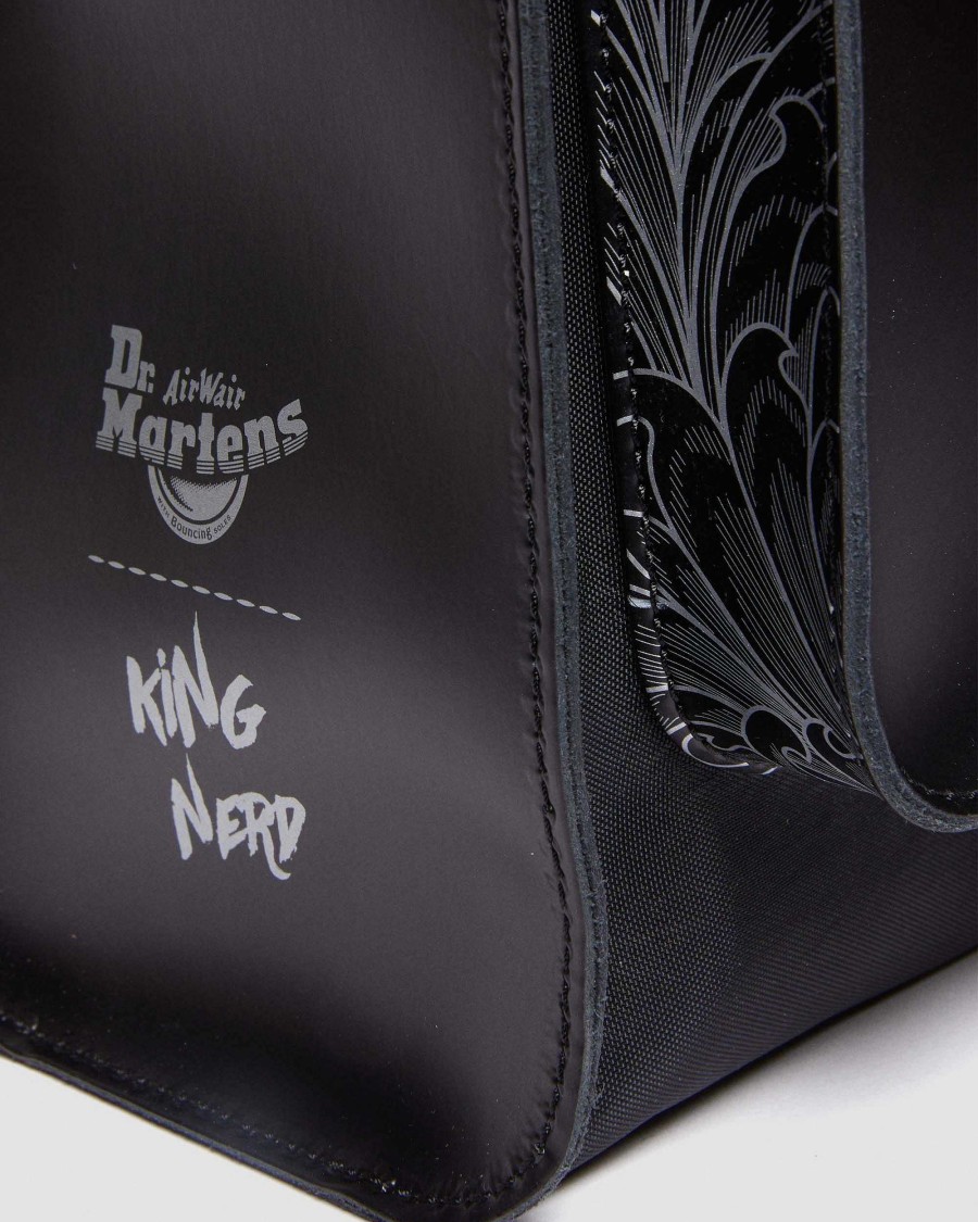 Dames Dr. Martens Sacs A Dos | Sac A Dos En Cuir King Nerd Noir — Cuir Lisse Et Nylon Cyclone