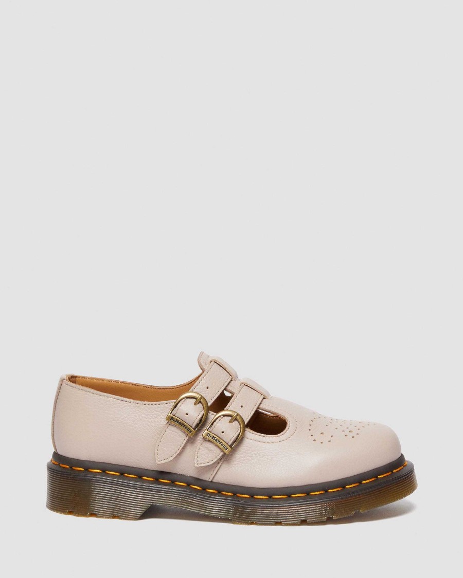 Dames Dr. Martens Marie-Jeanne | 8065 Chaussures Mary Jane En Cuir Virginia Taupe Vintage — Virginie