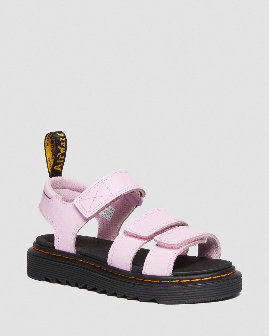 Enfants Dr. Martens Des Sandales | Sandales Klaire Athena A Bride En Cuir Et Velcro Junior Rose Pale — Athena