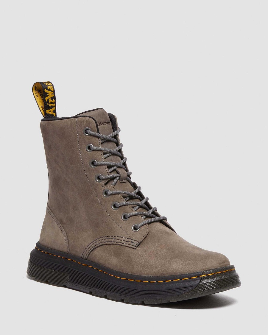 Messieurs Dr. Martens Chaussures Utilitaires | Bottines A Lacets En Cuir Crewson Gunmetal — Buffbuck