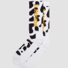 Accessoires Dr. Martens Toutes Les Chaussettes | Chaussettes A Logo Vertical En Melange De Coton Noir + Blanc — Melange De Coton