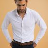 Homme Benson & Cherry Chemises Pour Homme | Chemise He Fluide Larmure Blanc