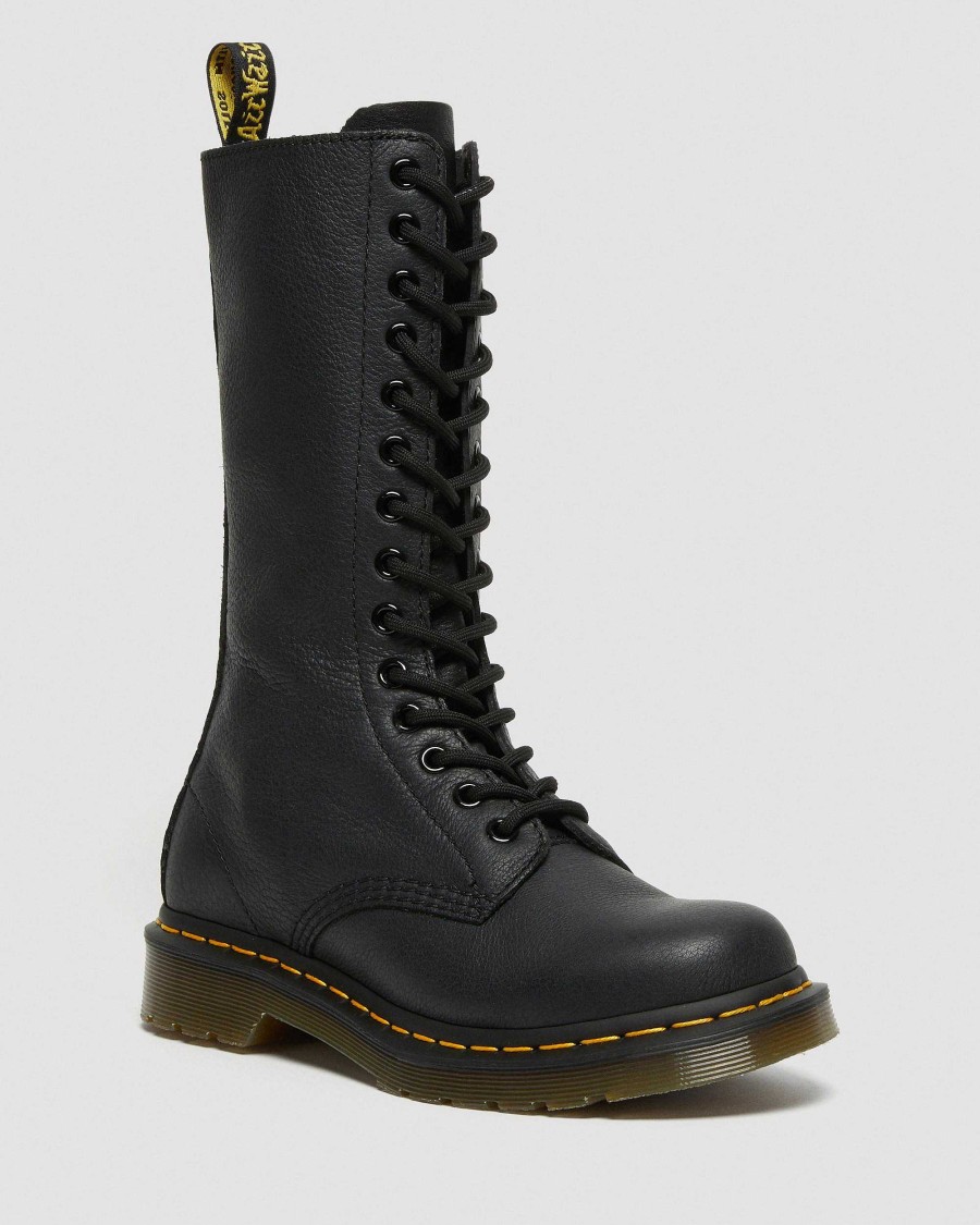 Dames Dr. Martens Tenias | Bottes Hautes En Cuir Virginia 1B99 Montantes Noir — Virginie